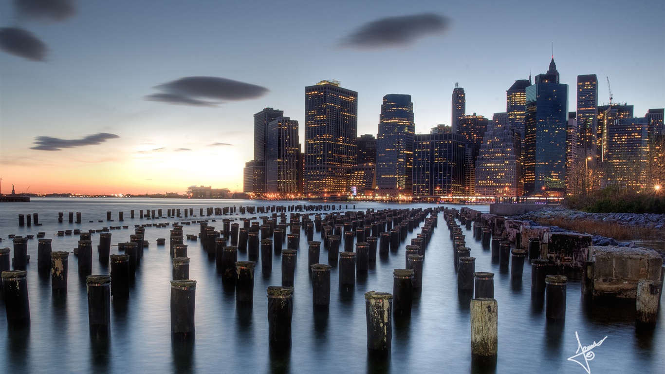 뉴욕의 도시 풍경, 마이크로 소프트 윈도우 8의 HD 배경 화면 #1 - 1366x768