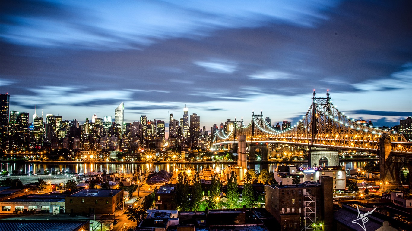 뉴욕의 도시 풍경, 마이크로 소프트 윈도우 8의 HD 배경 화면 #3 - 1366x768