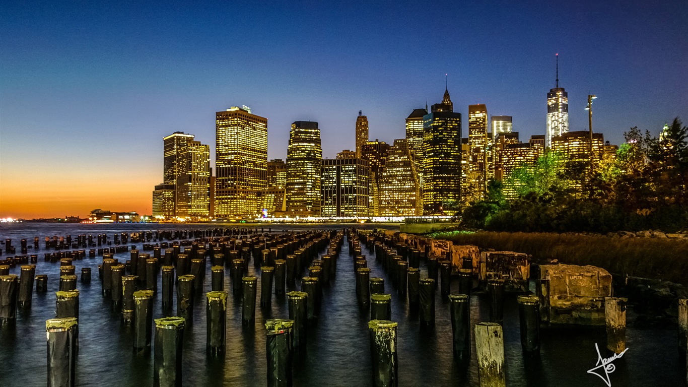 뉴욕의 도시 풍경, 마이크로 소프트 윈도우 8의 HD 배경 화면 #8 - 1366x768