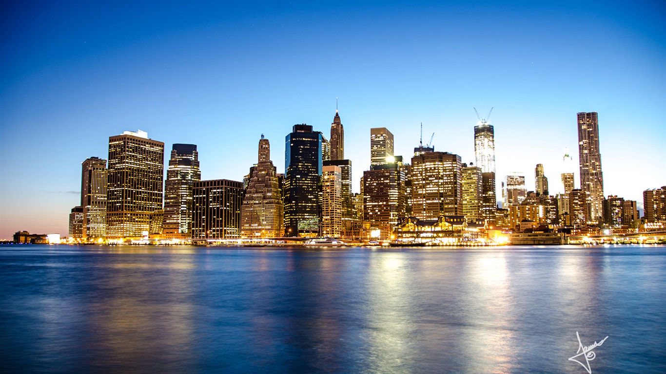뉴욕의 도시 풍경, 마이크로 소프트 윈도우 8의 HD 배경 화면 #12 - 1366x768