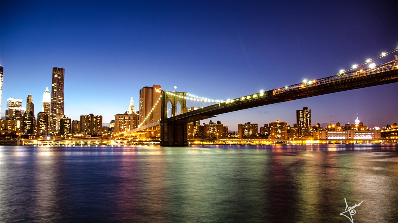 뉴욕의 도시 풍경, 마이크로 소프트 윈도우 8의 HD 배경 화면 #16 - 1366x768