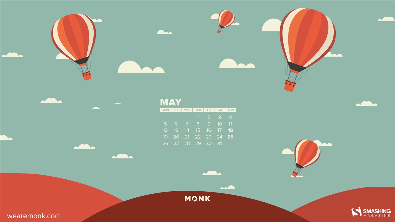 Mai 2014 Kalender Wallpaper (2) #12 - 1366x768