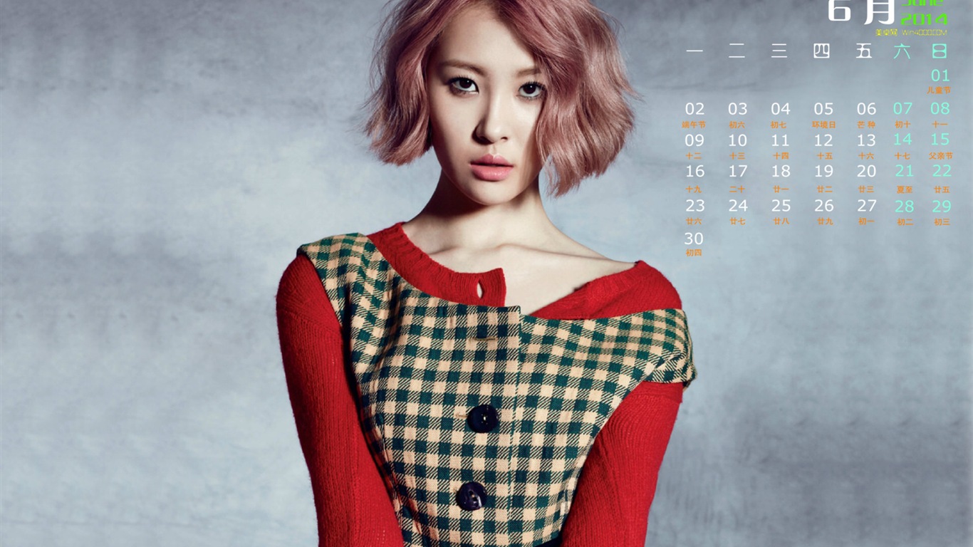 Juni 2014 Kalender Wallpaper (1) #8 - 1366x768