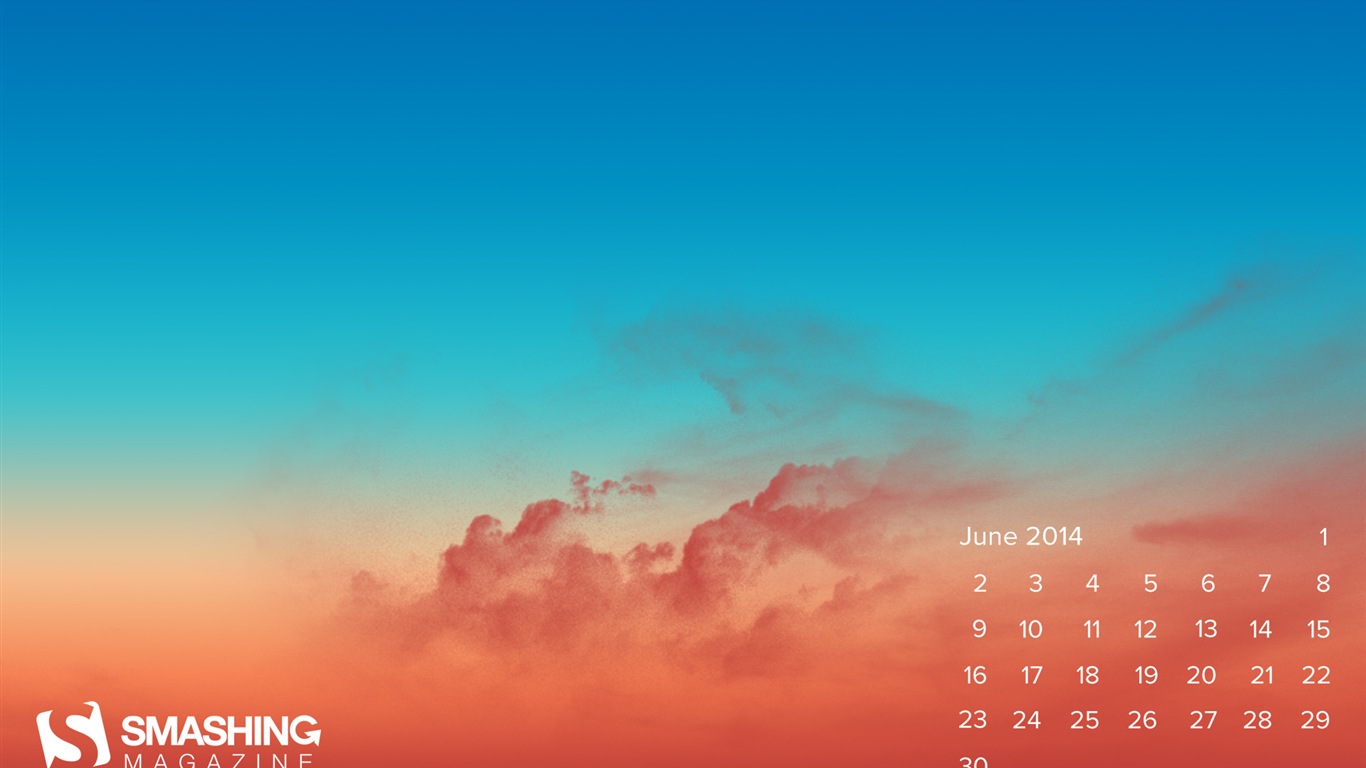 2014년 6월 달력 배경 화면 (2) #16 - 1366x768