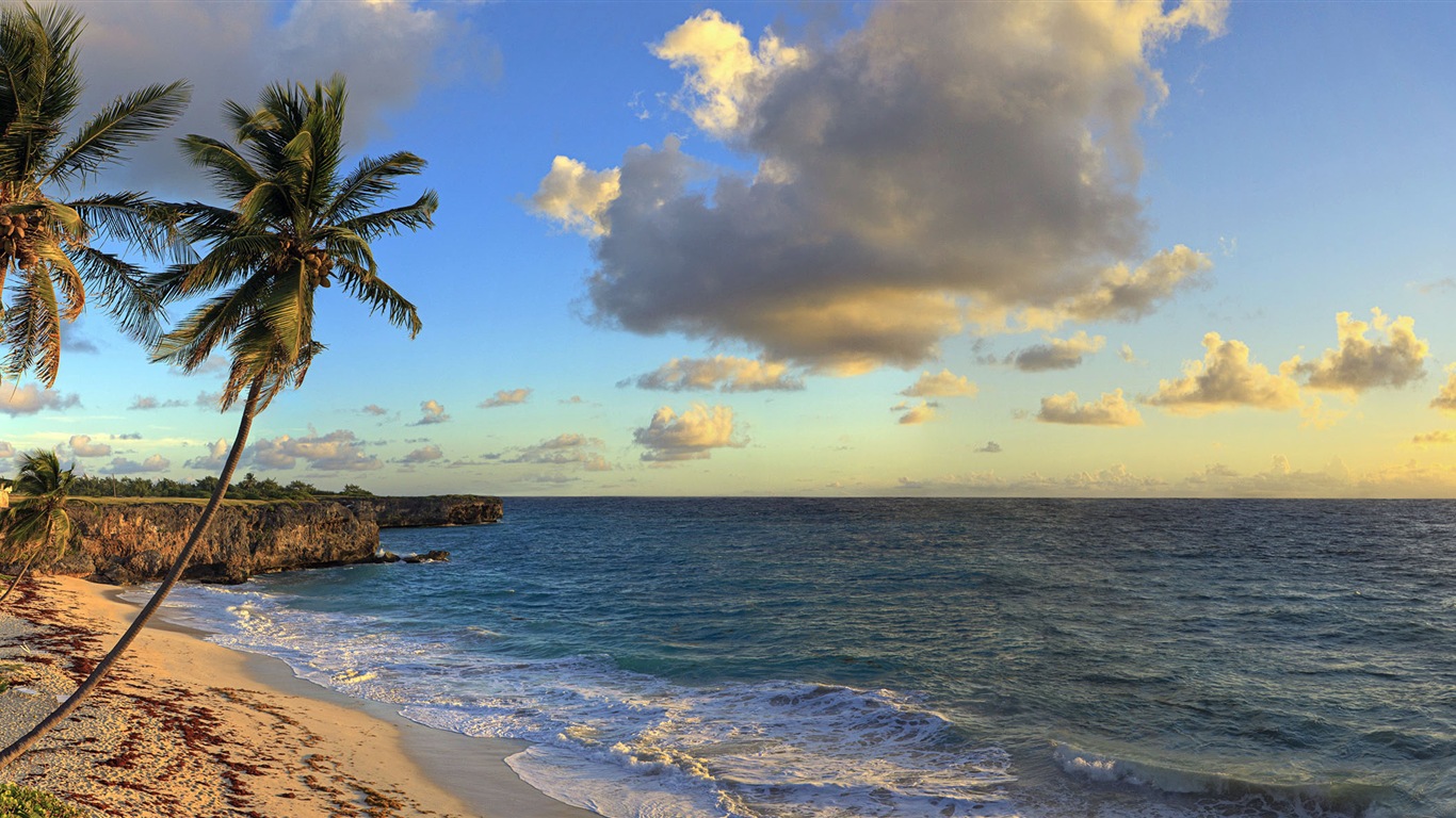 Красивый пляж закат, Windows 8 панорамные картинки на рабочий стол #6 - 1366x768