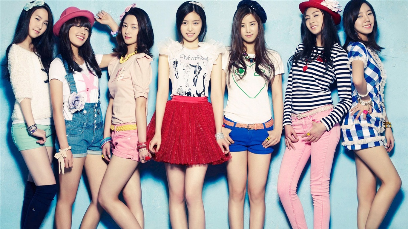 한국 음악 걸 그룹, A Pink 핑크의 HD 배경 화면 #1 - 1366x768