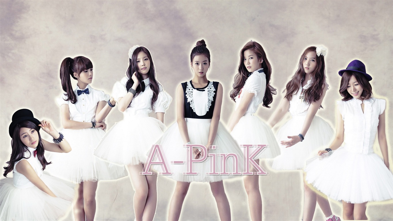 한국 음악 걸 그룹, A Pink 핑크의 HD 배경 화면 #12 - 1366x768