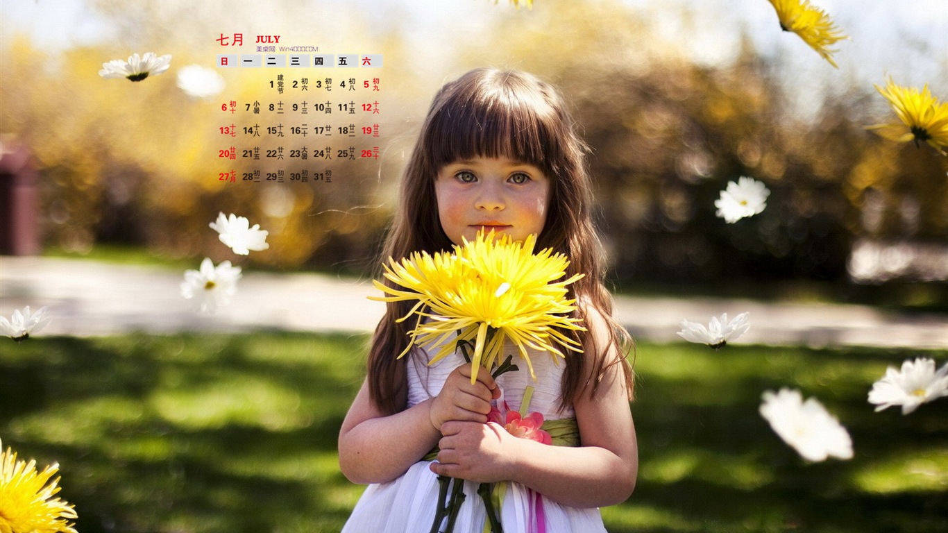 Juli 2014 Kalender Wallpaper (2) #17 - 1366x768