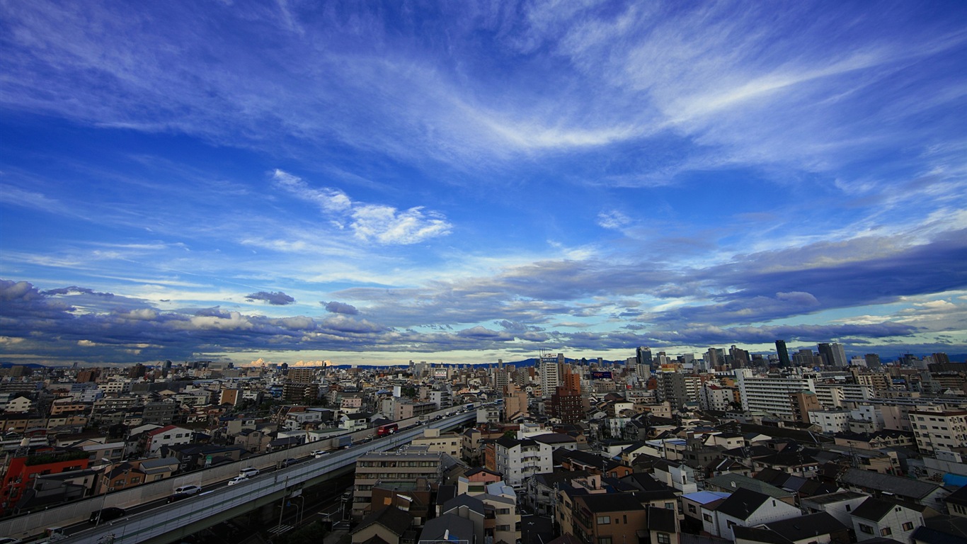 일본의 도시 아름다운 풍경, 윈도우 8 테마 배경 화면 #4 - 1366x768