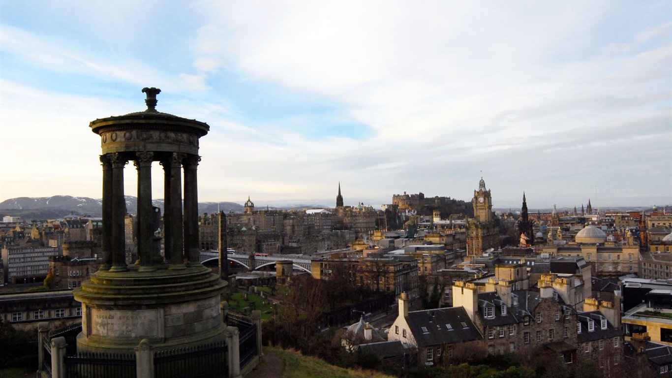 에든버러, 스코틀랜드의 HD 배경 화면의 아름다운 도시 #3 - 1366x768
