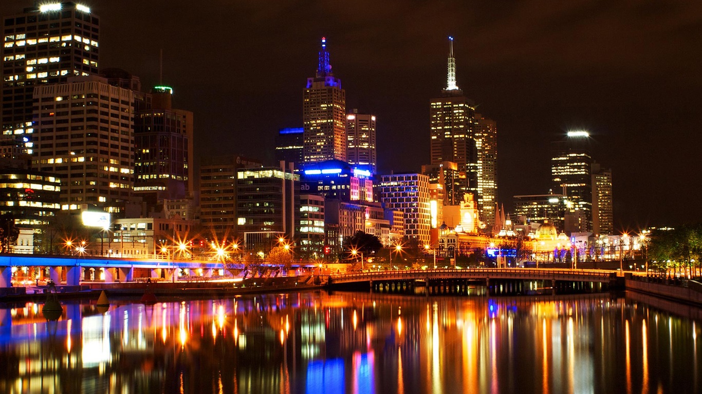 호주 멜버른 도시의 HD 배경 화면 #5 - 1366x768