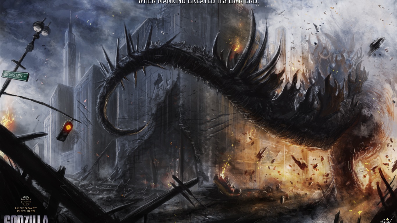 Godzilla 2014 Fondos de película HD #10 - 1366x768