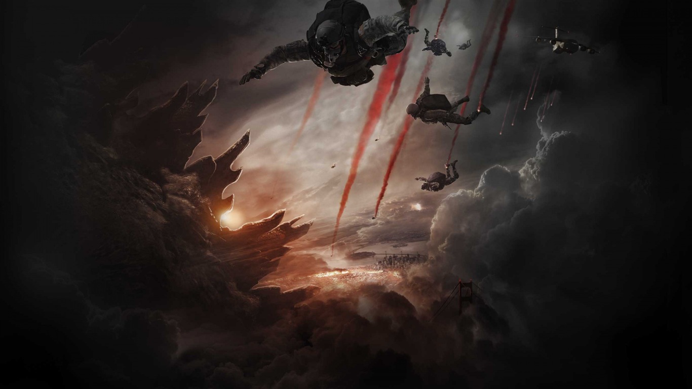 Godzilla 2014 Fondos de película HD #14 - 1366x768