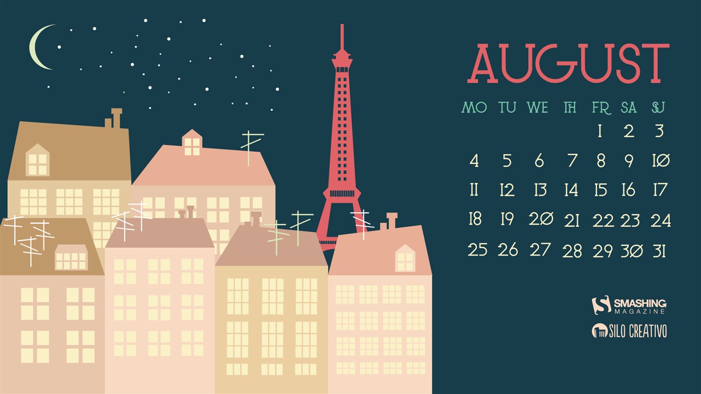 August 2014 calendar wallpaper (2) #15 - 1366x768