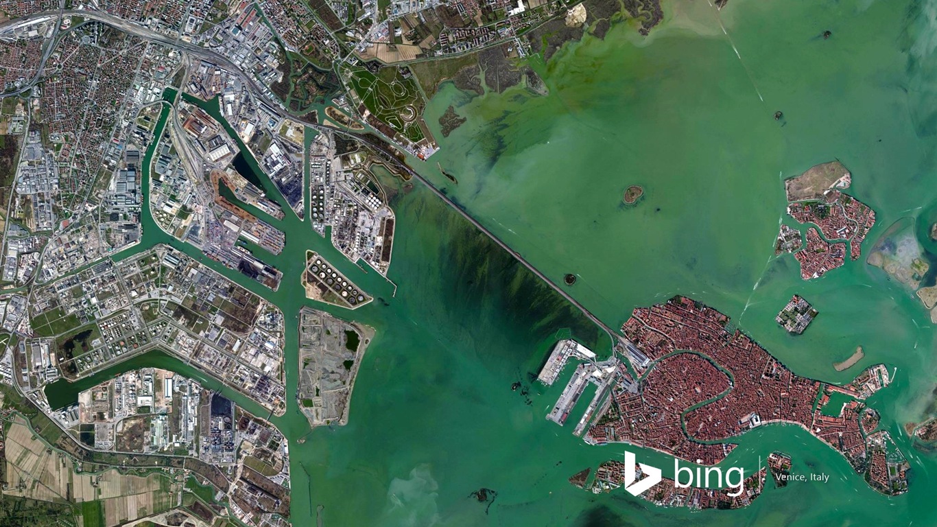 Microsoft Bing HD Wallpapers: Luftaufnahme von Europa #14 - 1366x768