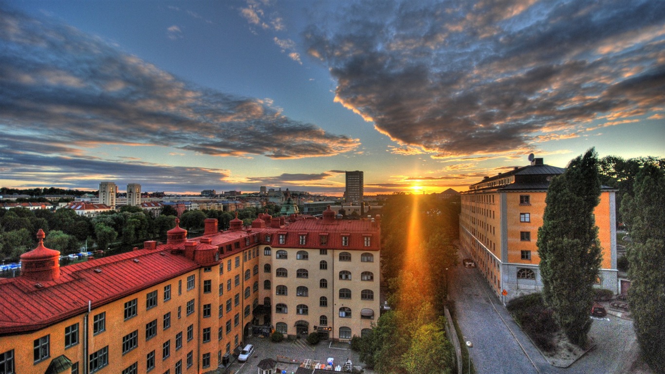 Stockholm, Švédsko, město krajina tapety #10 - 1366x768