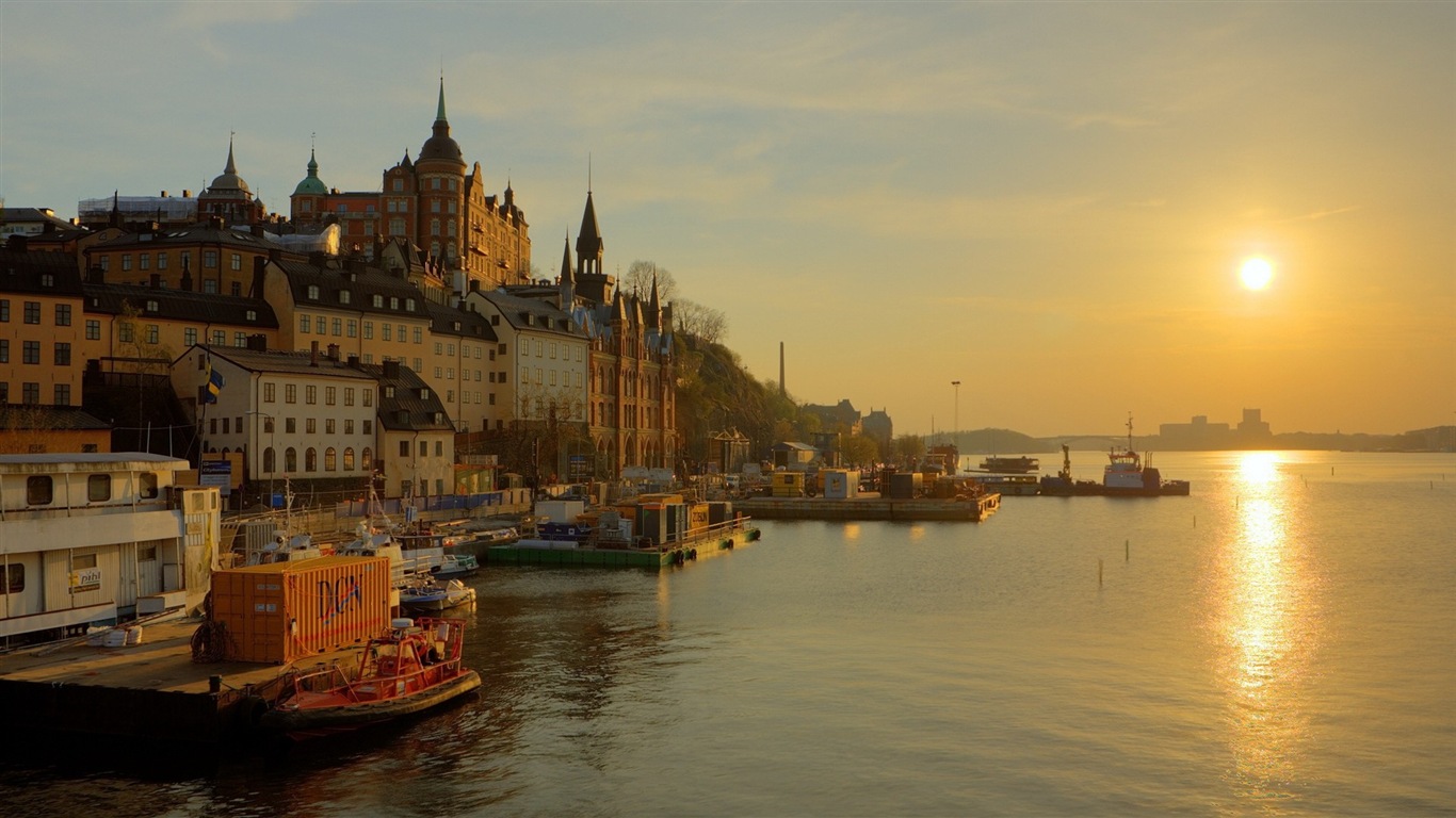 Stockholm, Švédsko, město krajina tapety #12 - 1366x768