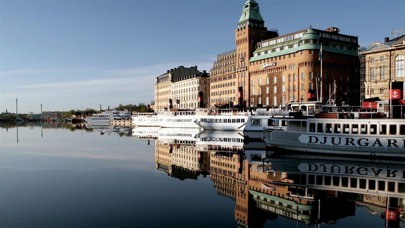 Stockholm, Švédsko, město krajina tapety #15 - 1366x768