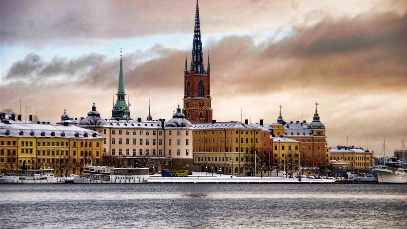 瑞典首都 斯德哥尔摩 城市风景壁纸17 - 1366x768