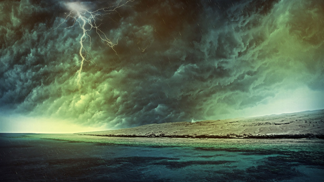 Lightning thunder HD wallpapers #14 - 1366x768