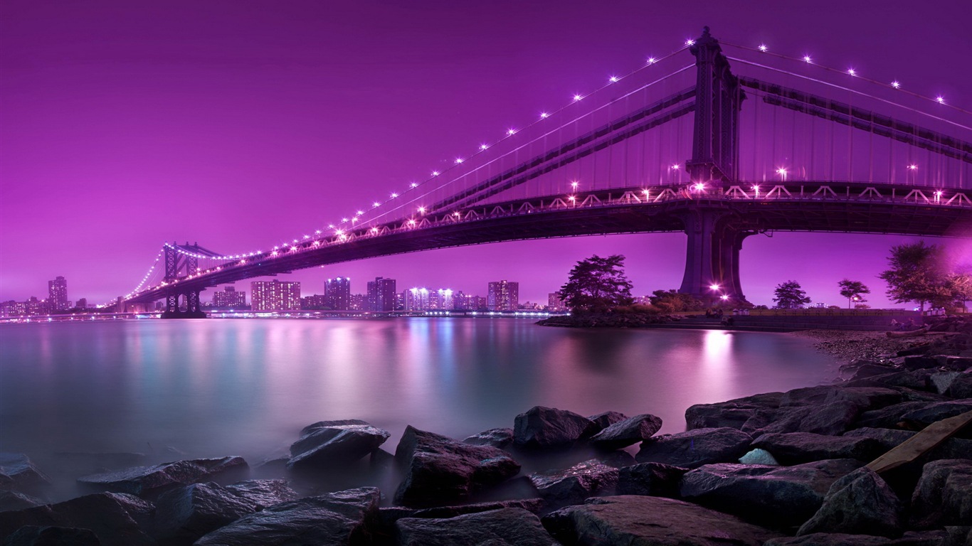 Pier et pont fonds d'écran HD #1 - 1366x768