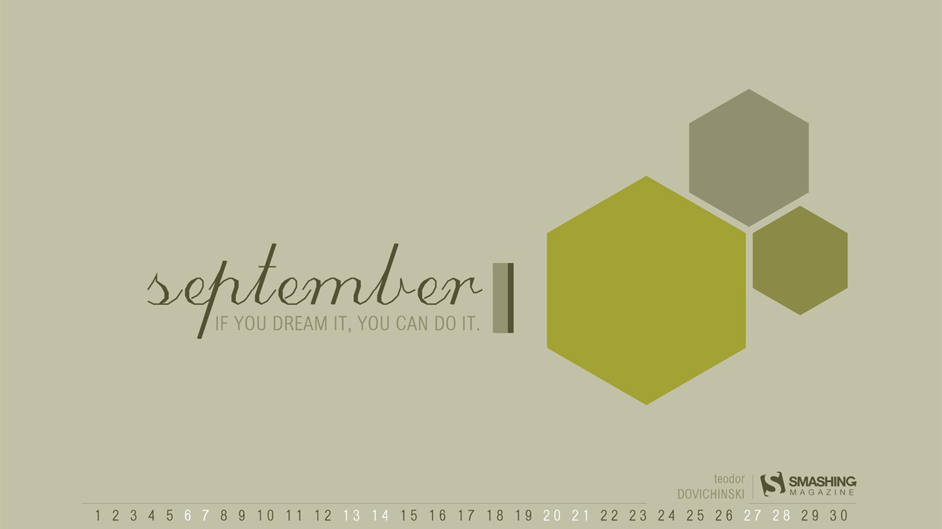 September 2014 Kalender Tapete (2) #11 - 1366x768