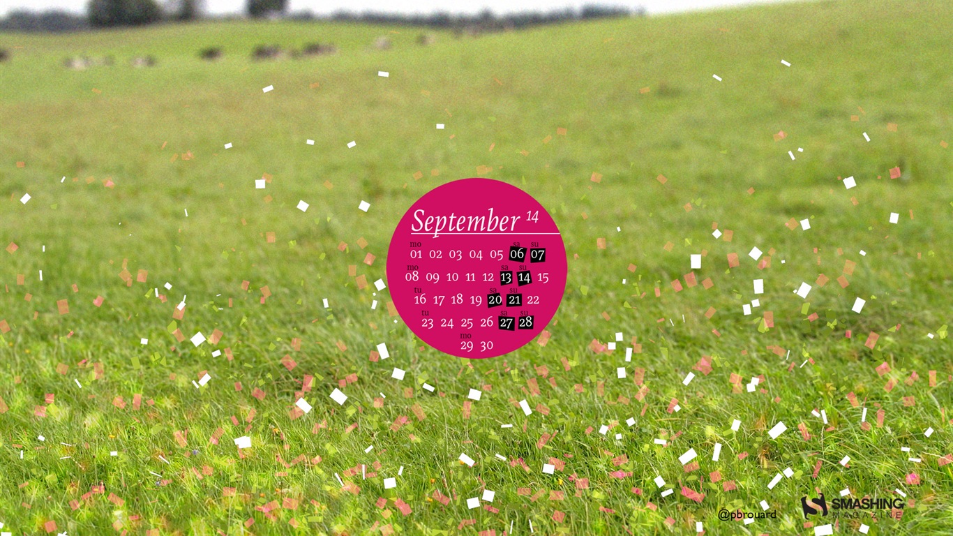 September 2014 Kalender Tapete (2) #14 - 1366x768