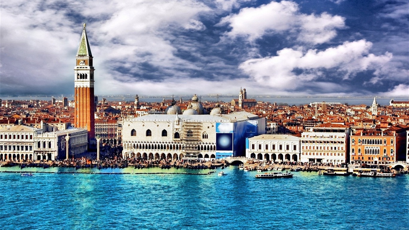 美丽的水城，威尼斯 高清壁纸2 - 1366x768