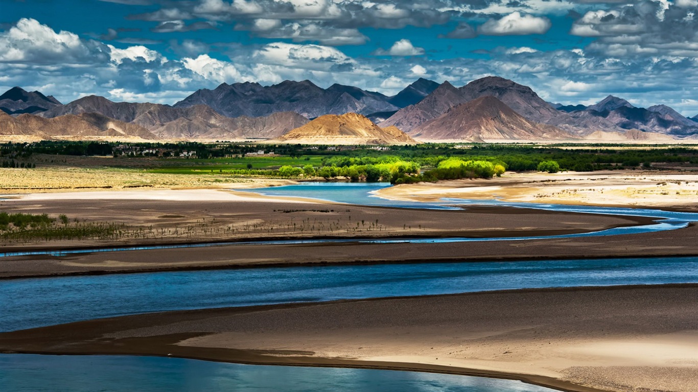 Qinghai Plateau krásné scenérie tapety #3 - 1366x768