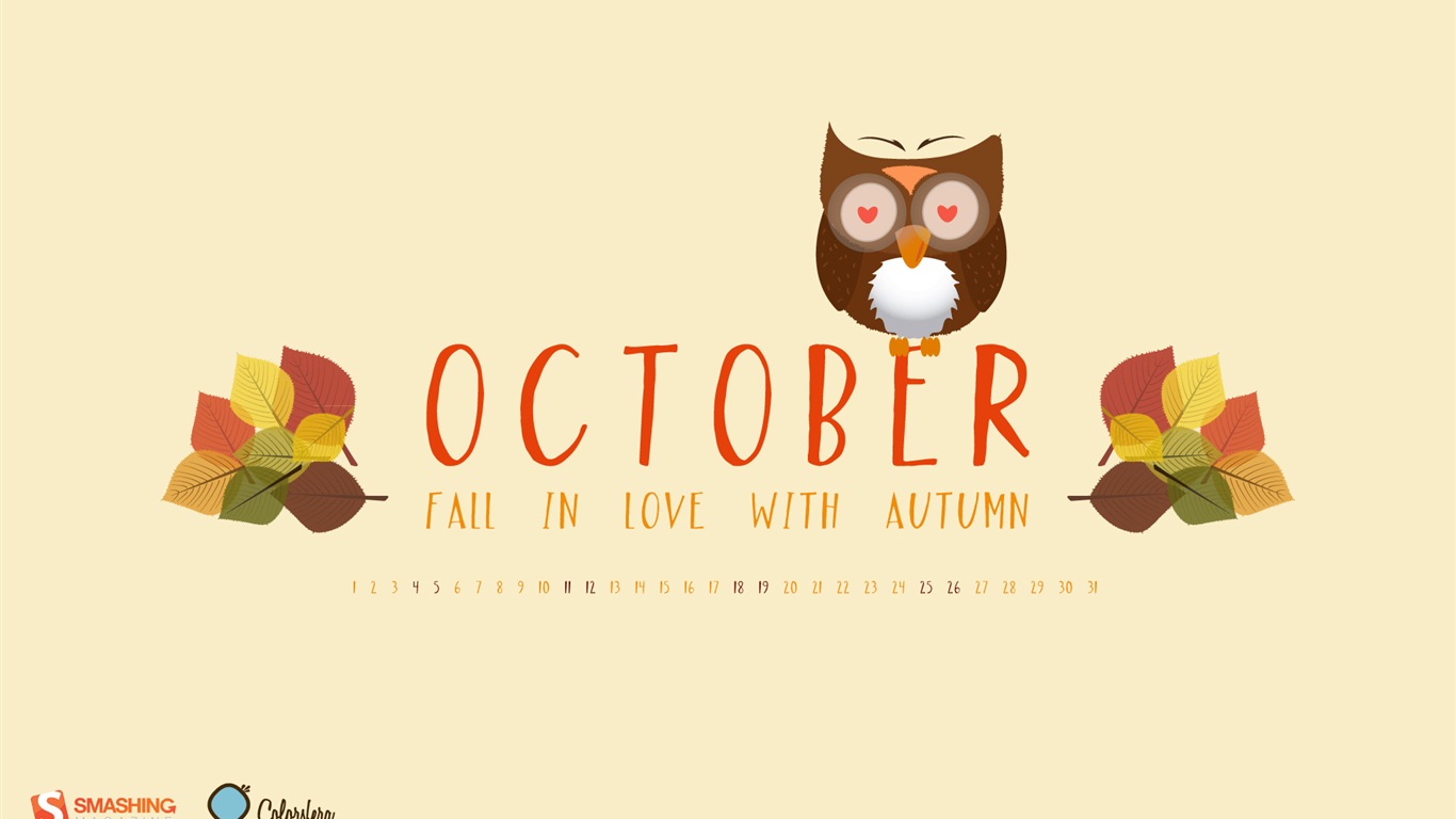 Oktober 2014 Kalender Tapete (1) #3 - 1366x768