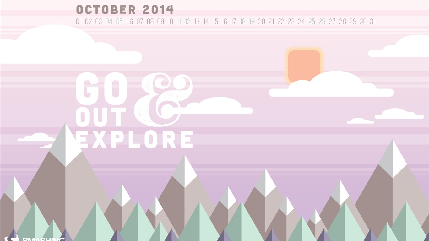 October 2014 Calendar wallpaper (2) #3 - 1366x768