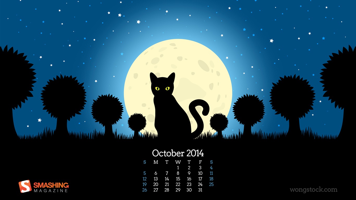 October 2014 Calendar wallpaper (2) #14 - 1366x768