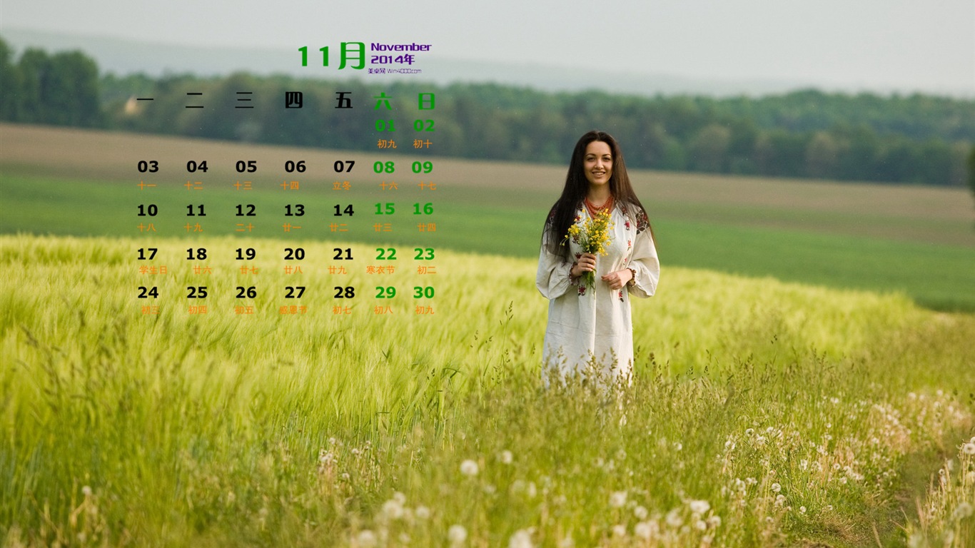 Ноябрь 2014 Календарь обои (1) #13 - 1366x768