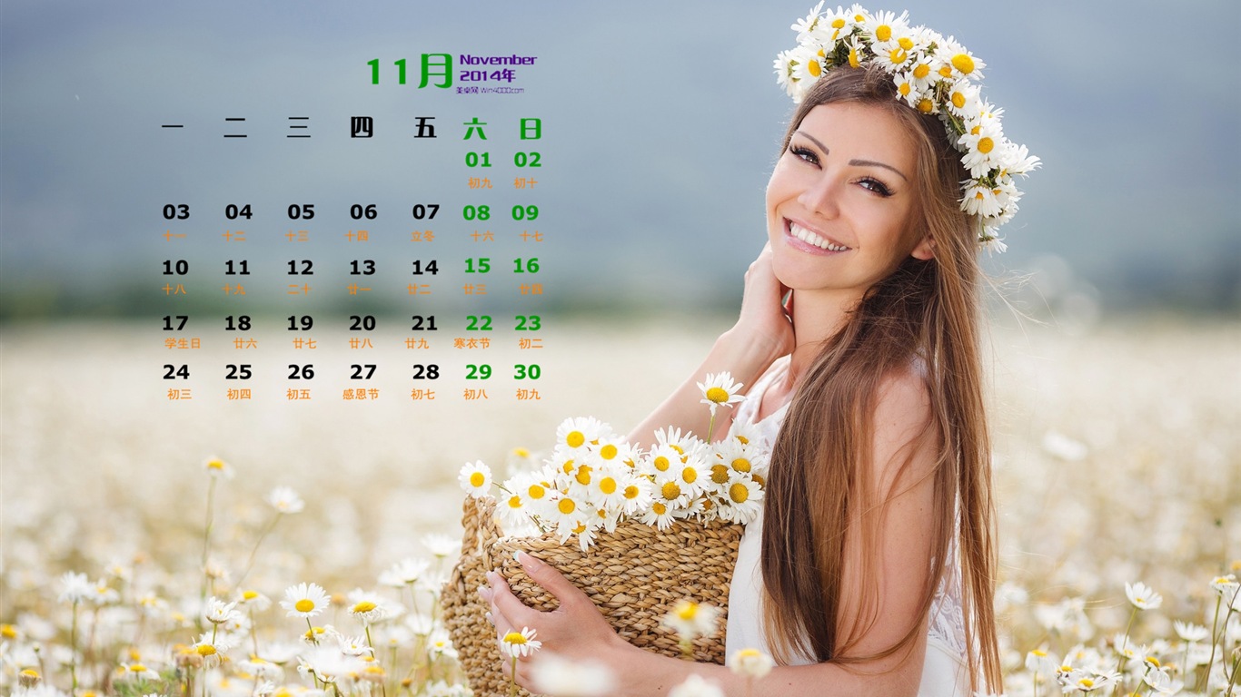 Ноябрь 2014 Календарь обои (1) #19 - 1366x768