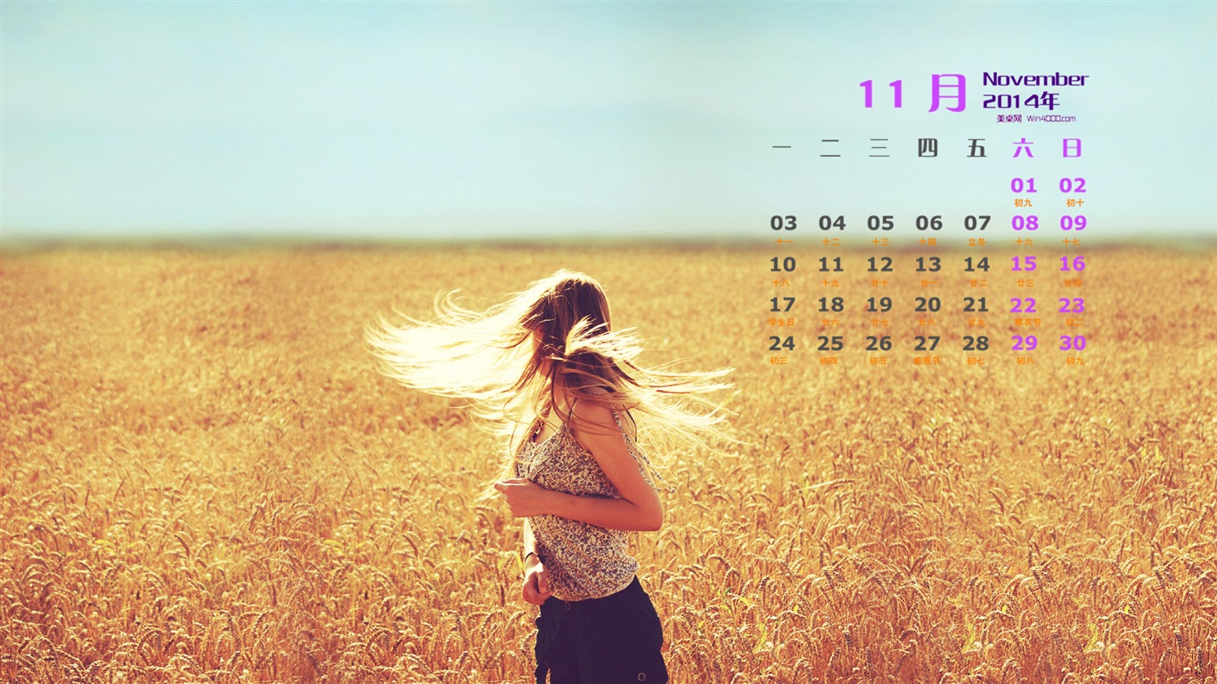 Ноябрь 2014 Календарь обои (1) #20 - 1366x768