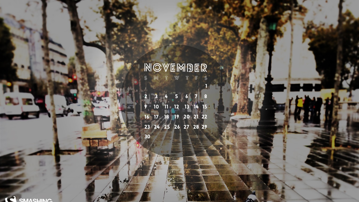 Ноябрь 2014 Календарь обои (2) #6 - 1366x768