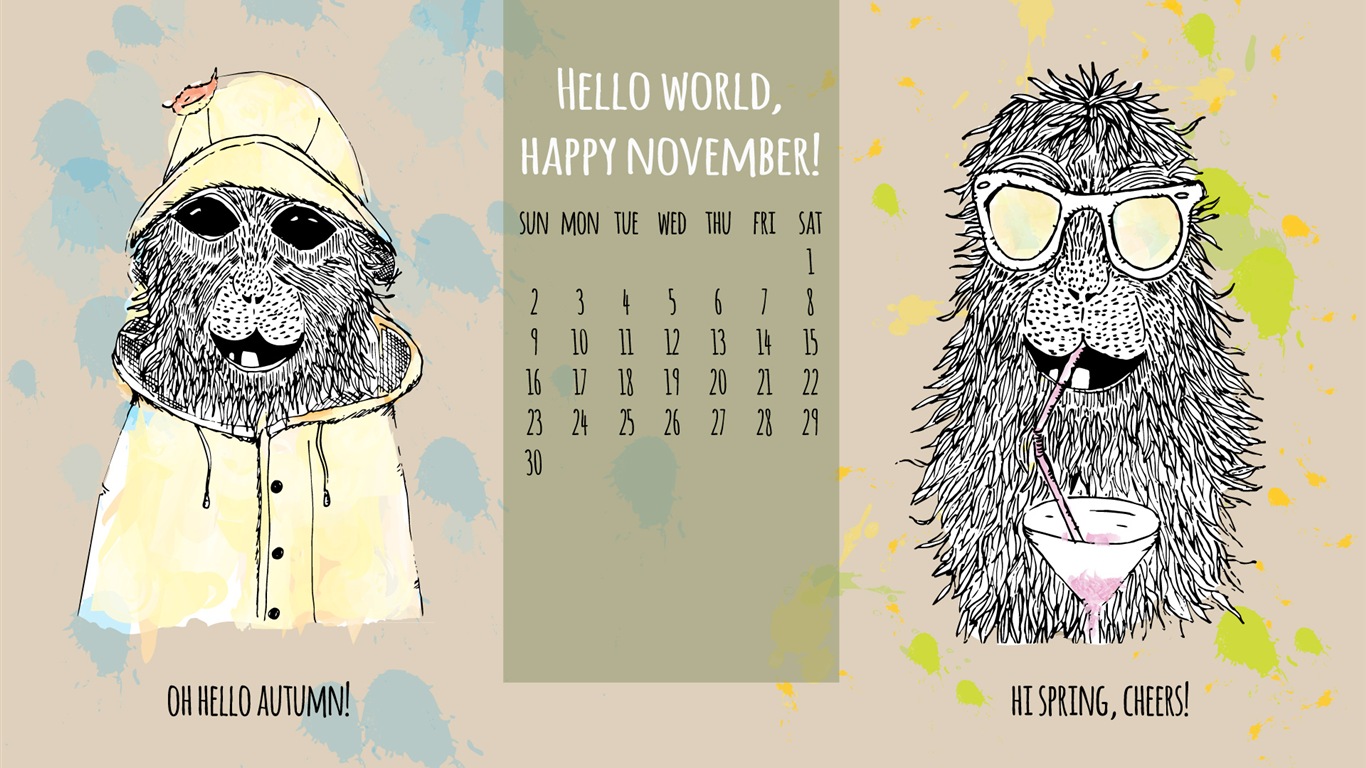 Ноябрь 2014 Календарь обои (2) #9 - 1366x768