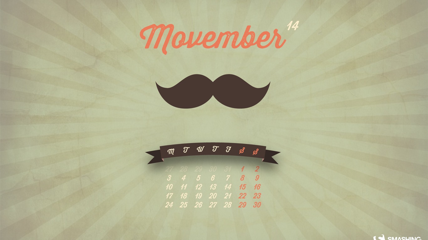 Ноябрь 2014 Календарь обои (2) #12 - 1366x768