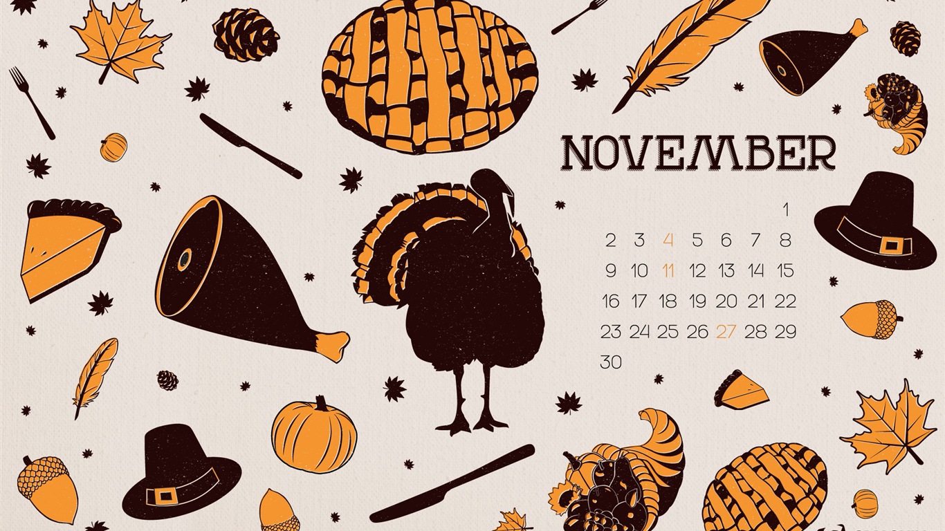 Ноябрь 2014 Календарь обои (2) #14 - 1366x768