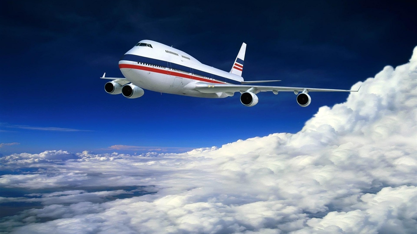 Boeing 747 airliner HD wallpapers #17 - 1366x768