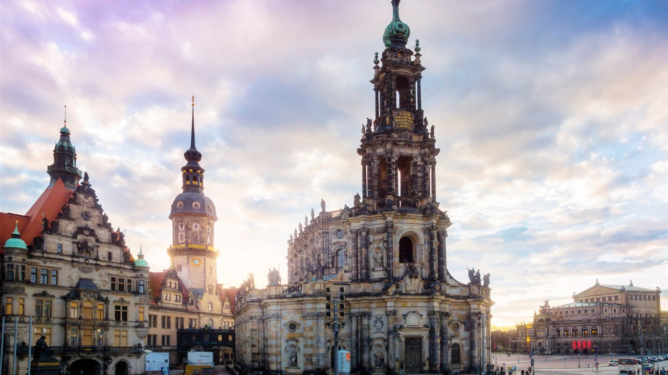 독일 드레스덴 도시 풍경의 HD 배경 화면 #3 - 1366x768