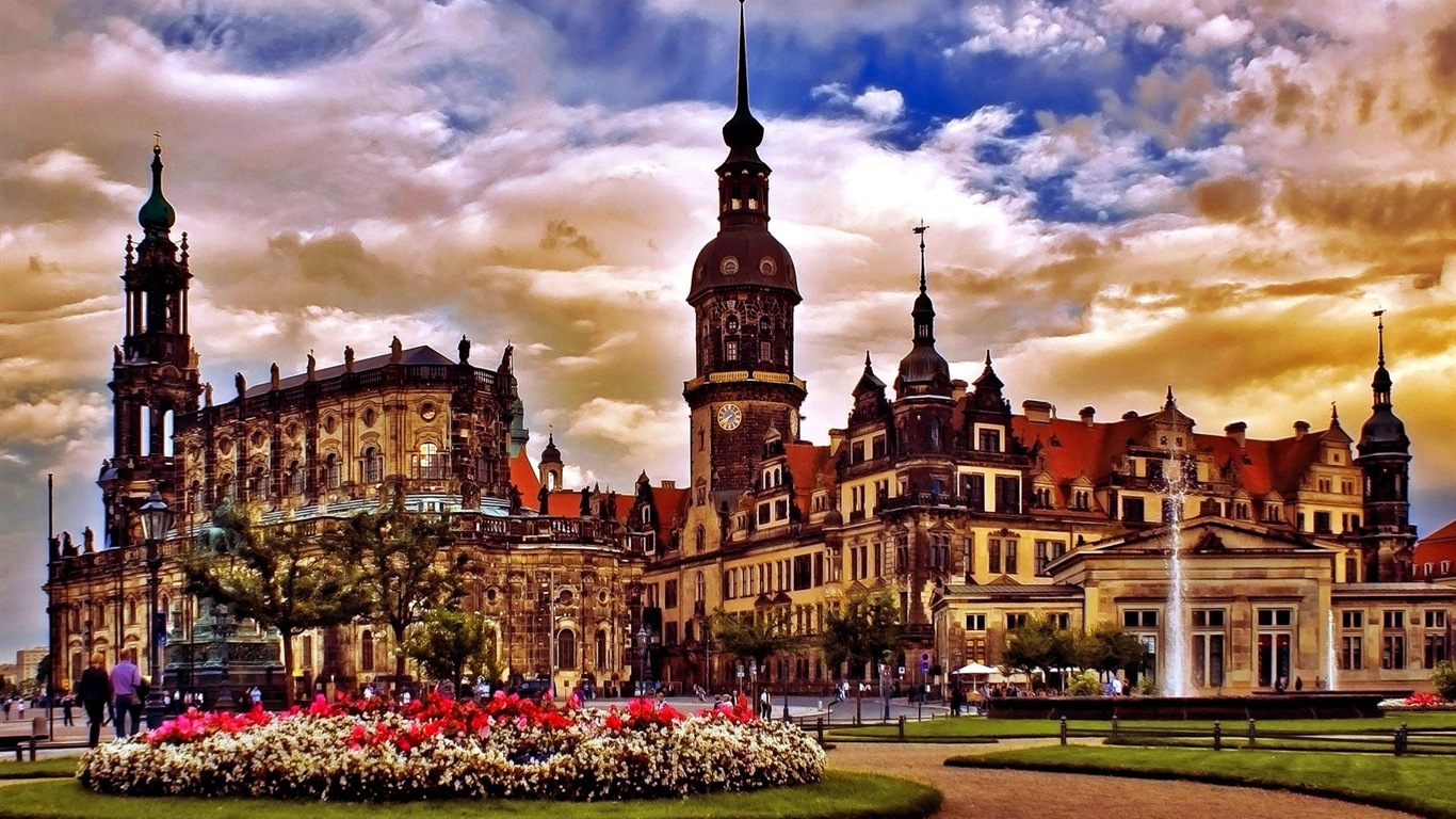 HD обои городской пейзаж Германия Дрезден #17 - 1366x768