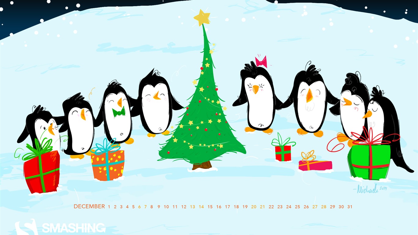 December 2014 Calendar wallpaper (1) #17 - 1366x768