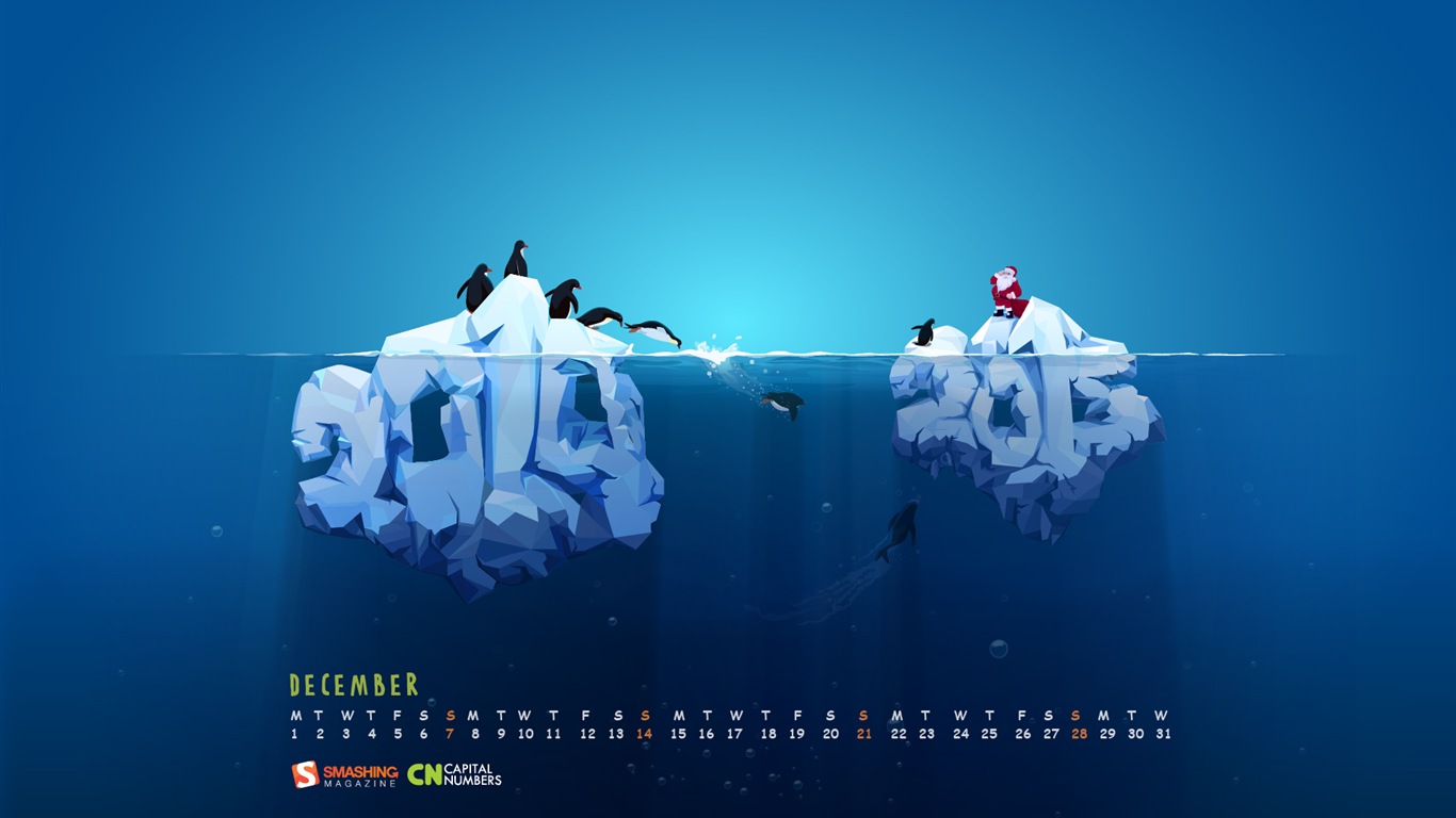 December 2014 Calendar wallpaper (2) #9 - 1366x768