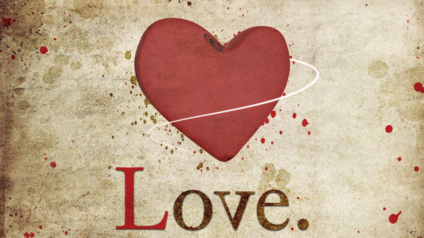 Тема любви, творческих HD обои форме сердца #16 - 1366x768