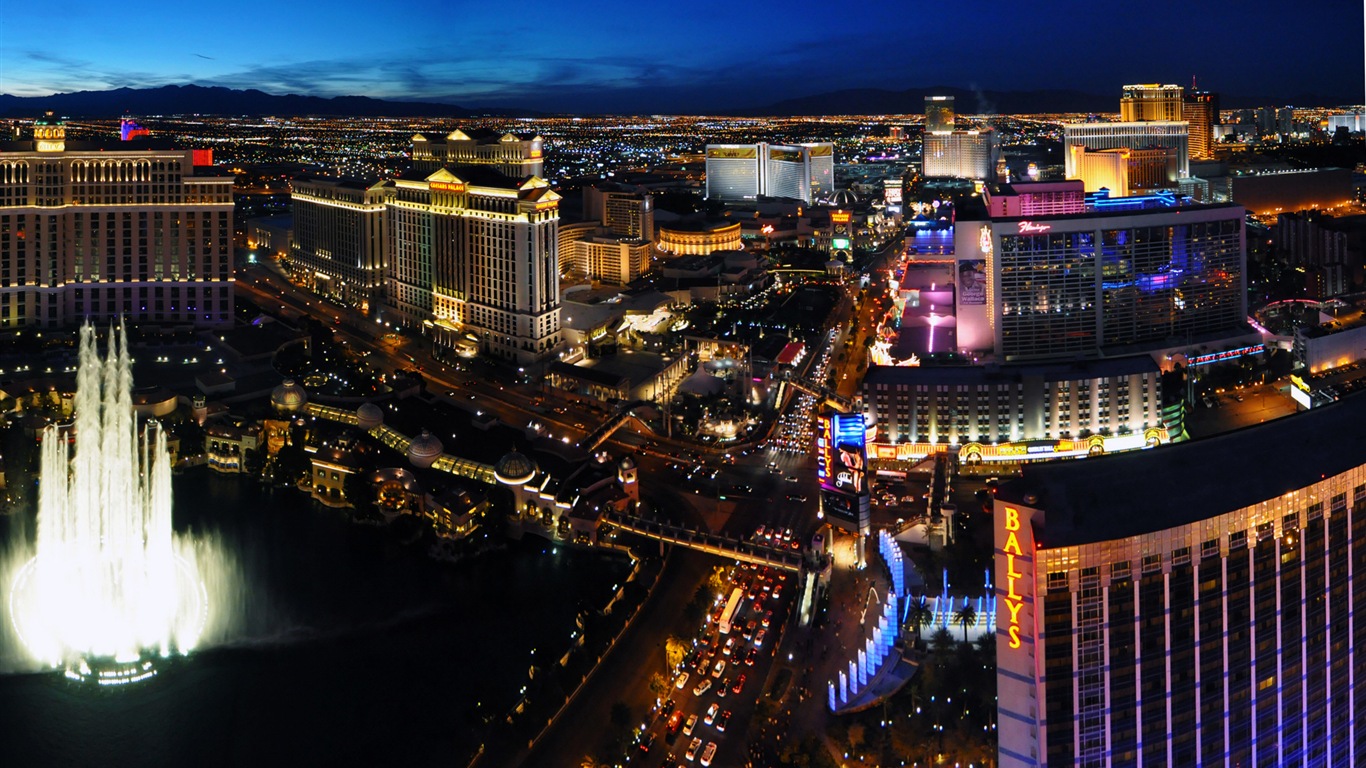Hermosa noche en fondos de pantalla de alta definición de Las Vegas #7 - 1366x768