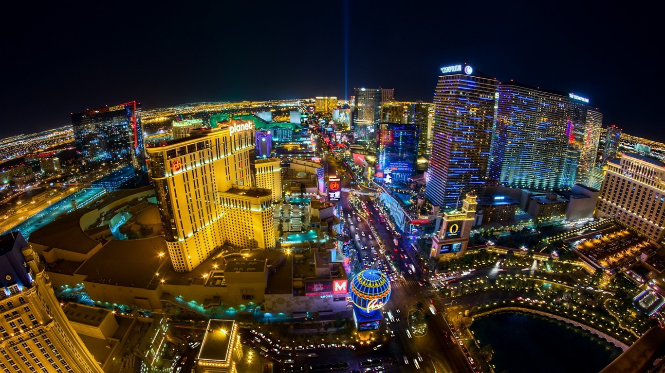 Hermosa noche en fondos de pantalla de alta definición de Las Vegas #13 - 1366x768