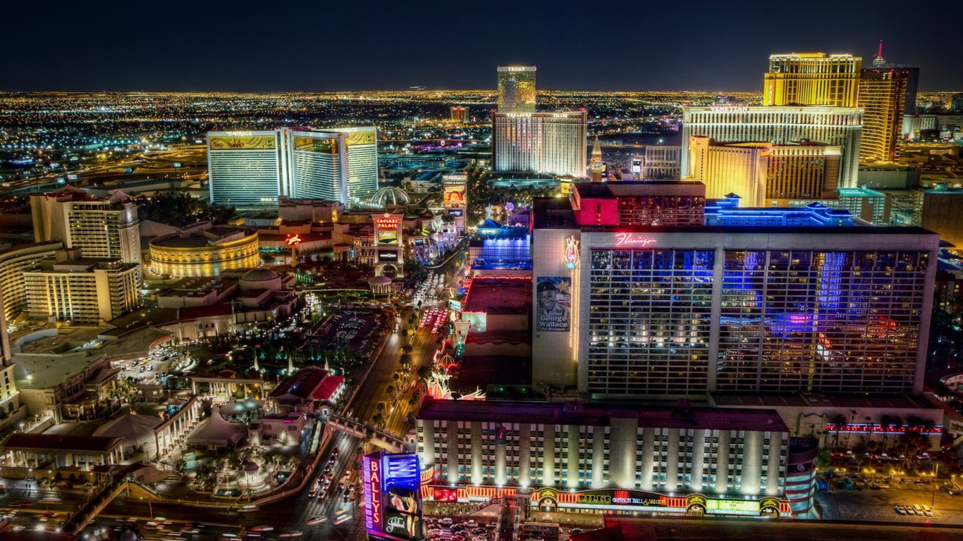 Hermosa noche en fondos de pantalla de alta definición de Las Vegas #17 - 1366x768