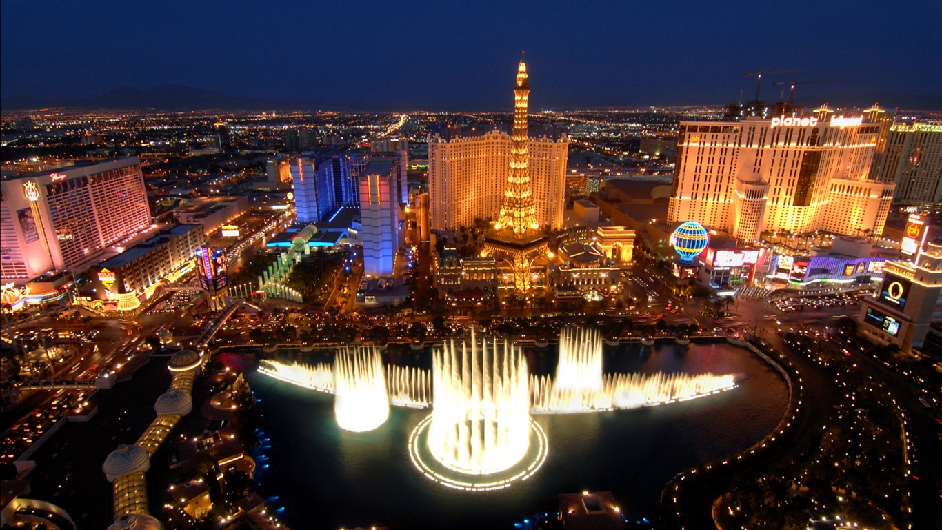 Hermosa noche en fondos de pantalla de alta definición de Las Vegas #20 - 1366x768