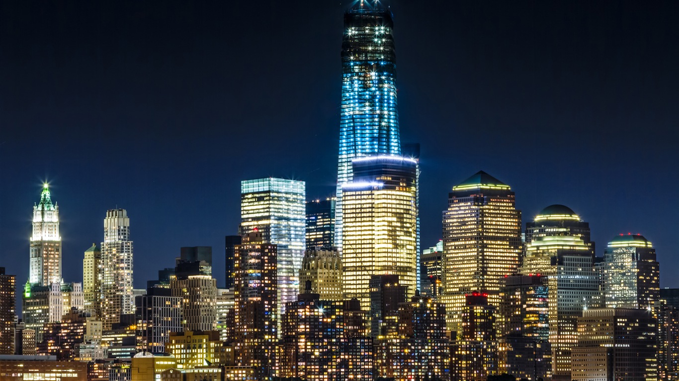 Empire State Building v New Yorku, město noci HD tapety na plochu #17 - 1366x768
